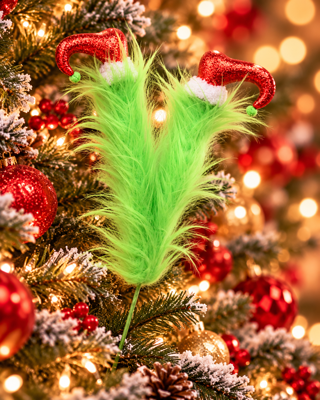 Furry Green Elf Leg Pick