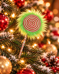Fluffy Red/White/Green Lollypop