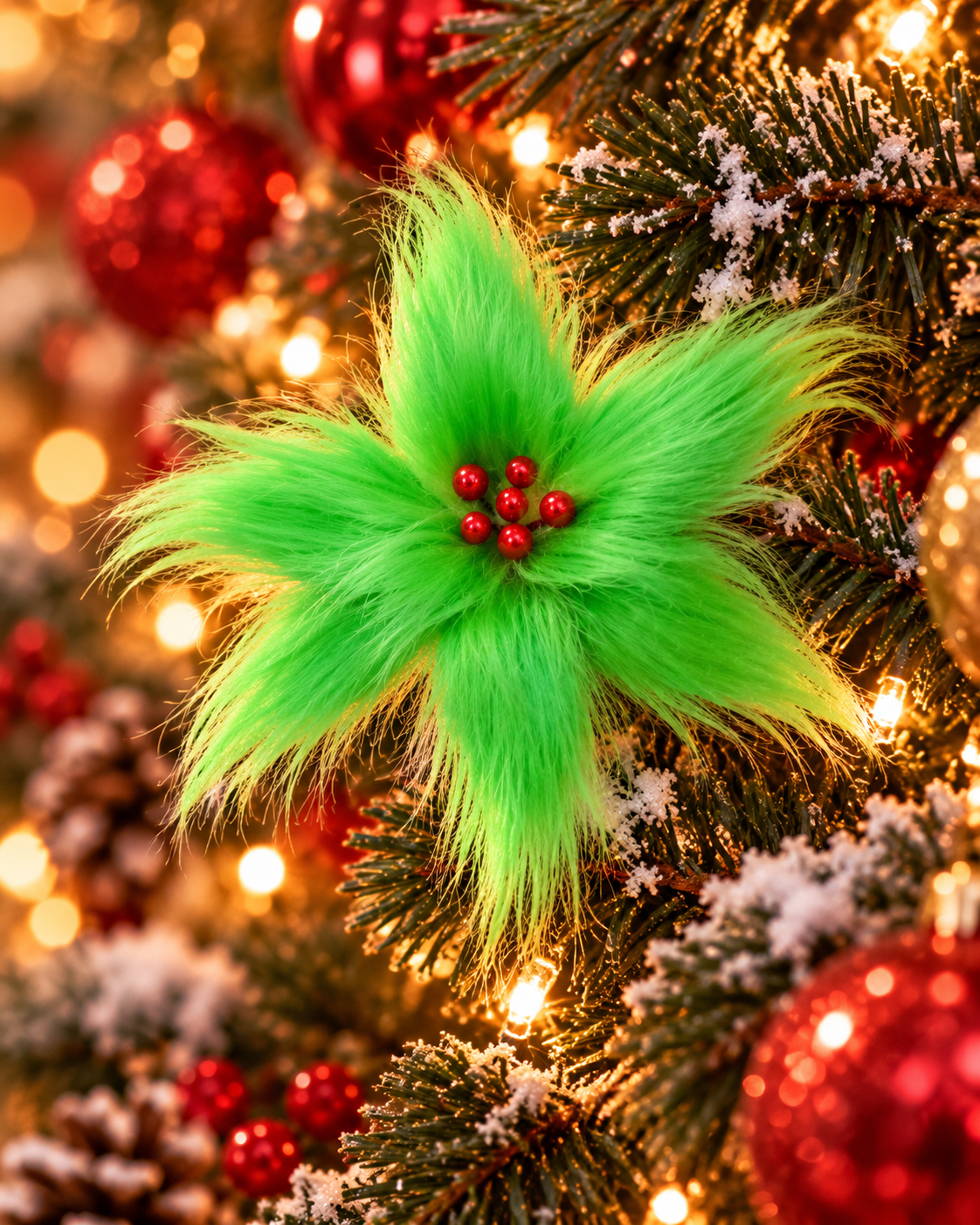 Fluffy Lime Green Flower