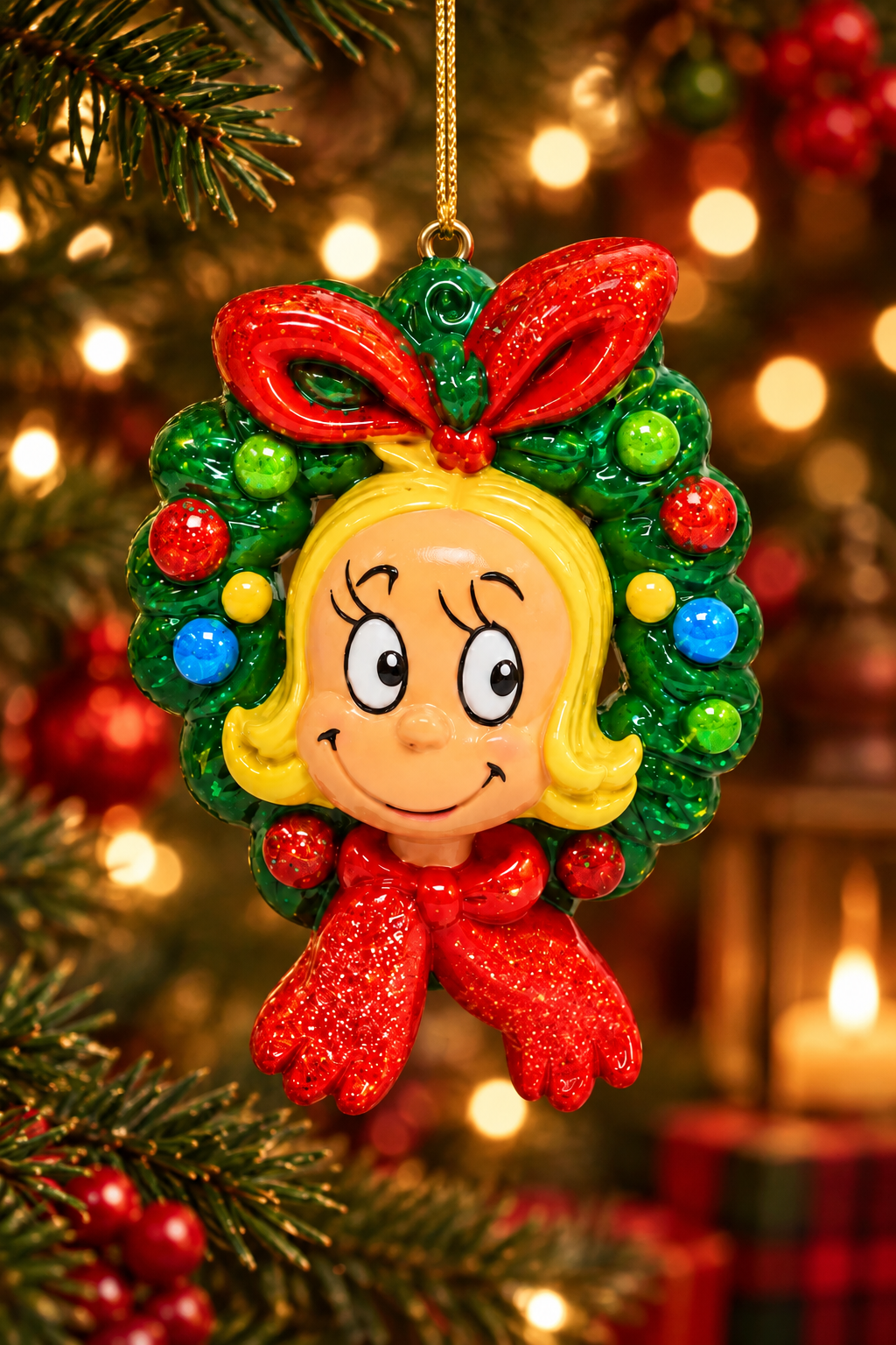 Cindylou Resin Wreath Ornament