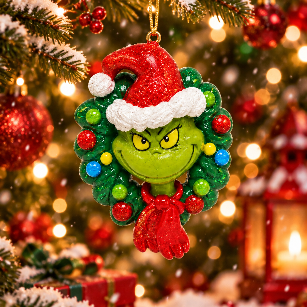 Grinch Resin Wreath Ornament