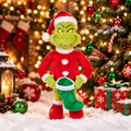 Animated Side Stepper Grinch with Stocking