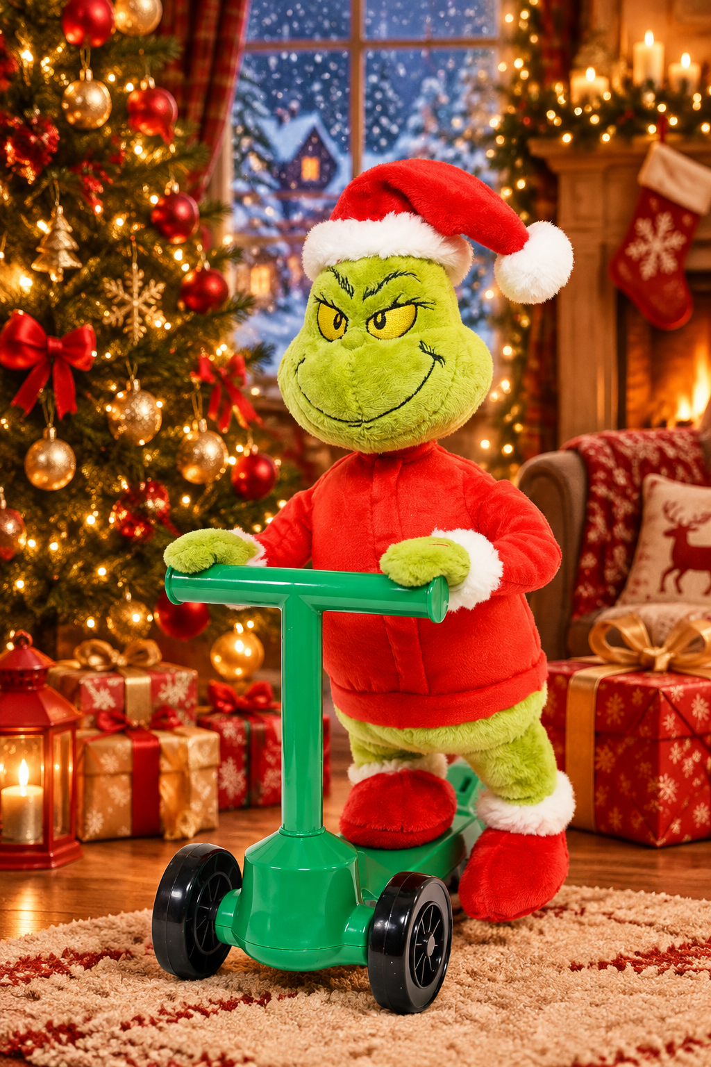 Animated Grinch on Scooter